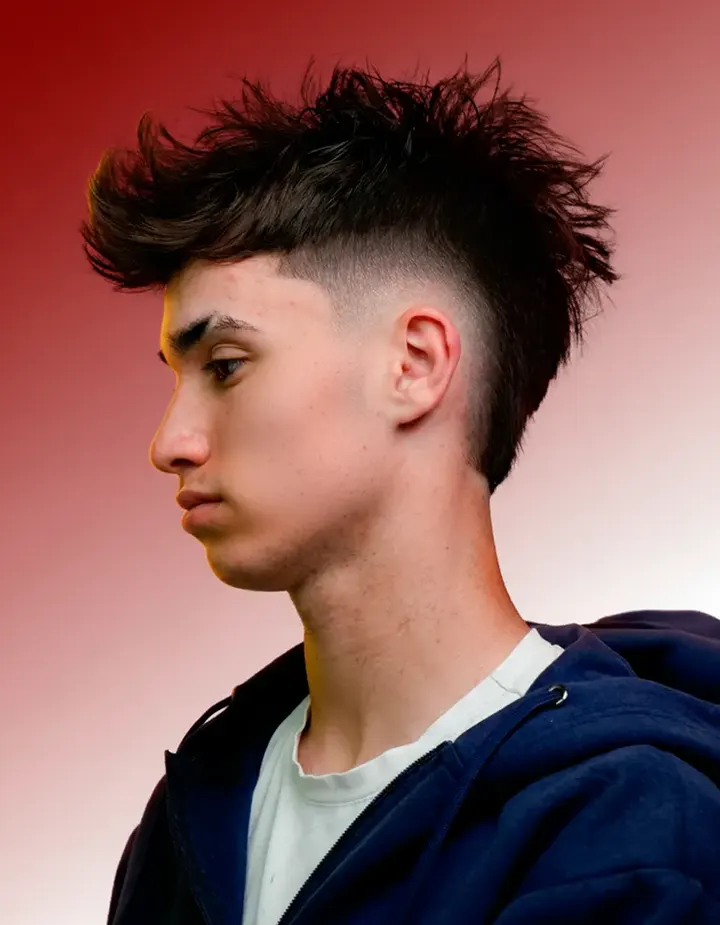Mullet moderno con fade hecho en Santos, Castelldefels